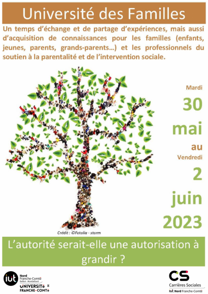 L’autorité serait-elle une autorisation à grandir ? Université des familles à l'IUT Nord Franche-Comté du 30 mai au 2 juin 2023