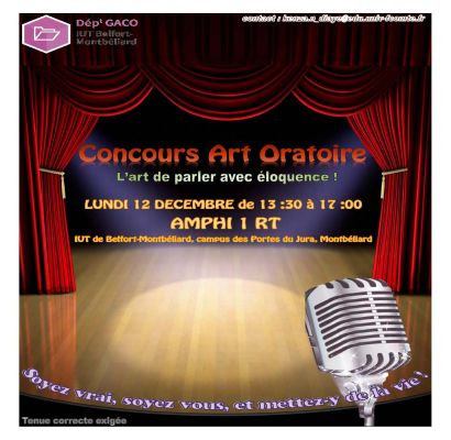 Concours d'art oratoire à l'IUT de Belfort-Montbéliard (département GACO)