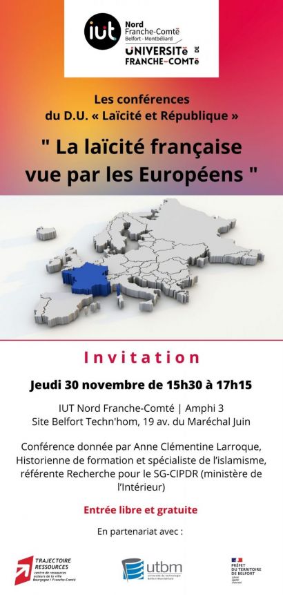La laïcité française vue par les Européens - Conférence IUT Nord Franche-Comté 30 novembre 2023