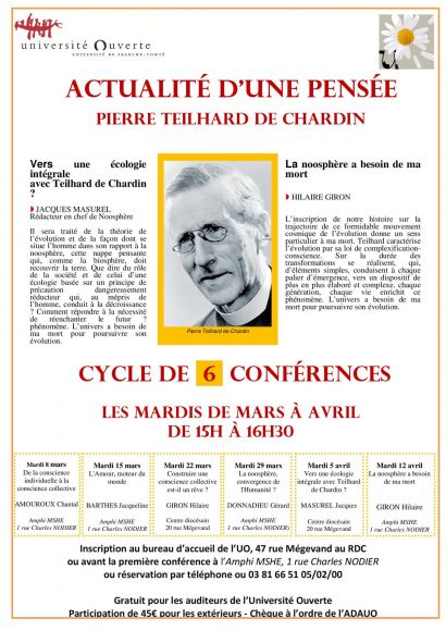 Actualité d'une pensée Pierre Teilhard de Chardin