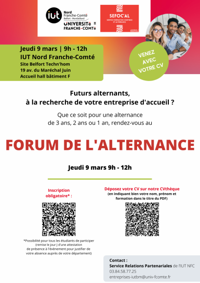 Forum de l’alternance de l’IUT Nord Franche-Comté