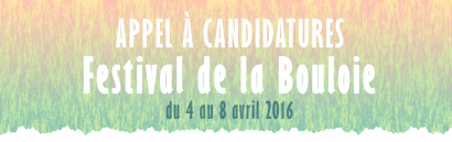 Bandeau appel à candidatures pour le festival de la Bouloie