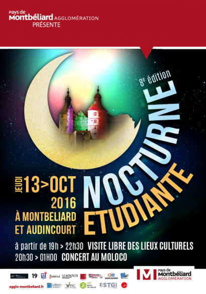 La Nocturne étudiante 2016 aura lieu le 13 octobre à Montbéliard et à Audincourt!