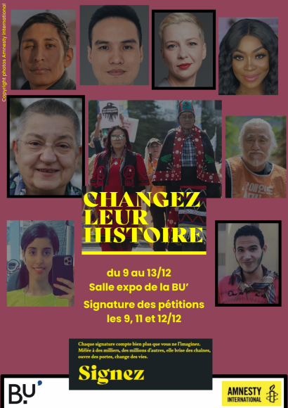 Photos de personnes défendues par Amnesty international