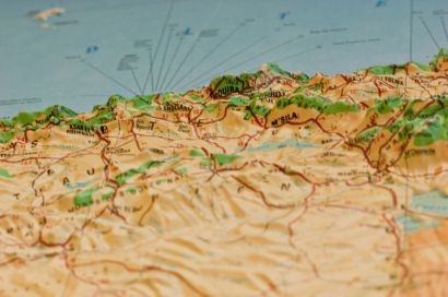 Carte en relief de l'Algérie