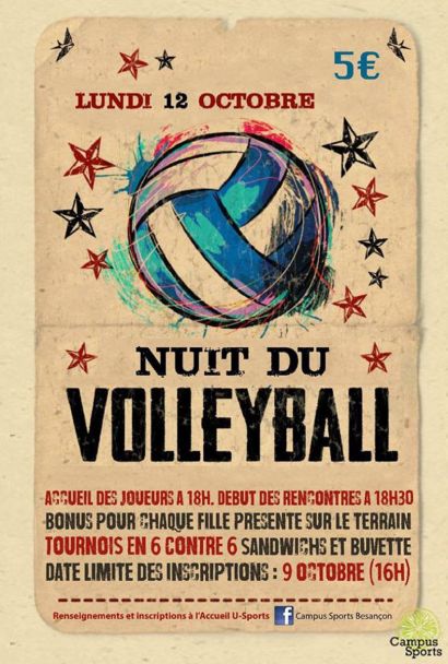 Affiche de la Nuit du volleyball