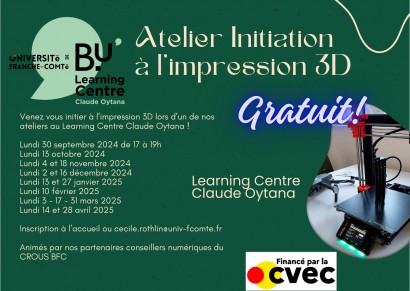 photo d'imprimante 3D et dates de tous les ateliers 