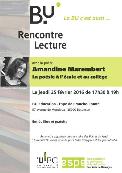 Affiche de la rencontre avec Amandine Marembert