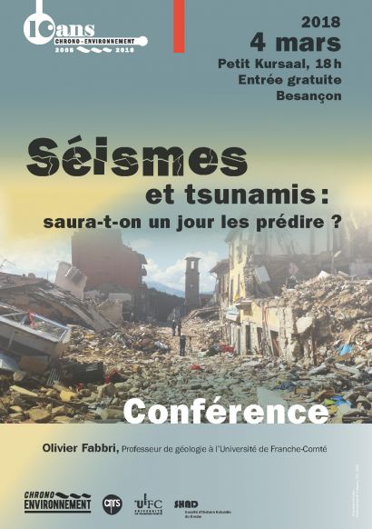 Affiche conférence séismes et tsunamis
