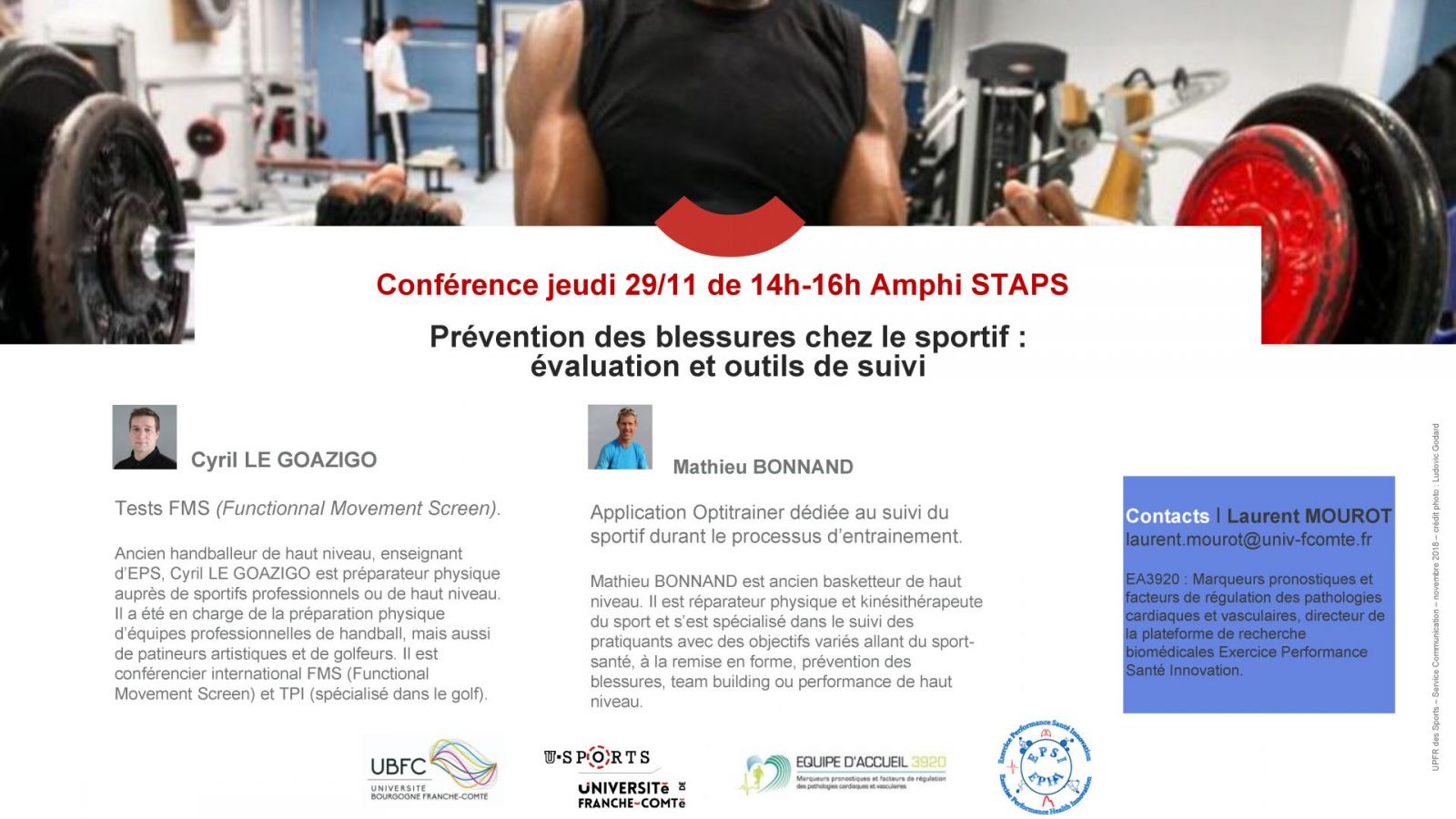 Conférence Prévention Des Blessures Chez Le Sportif : évaluation Et ...