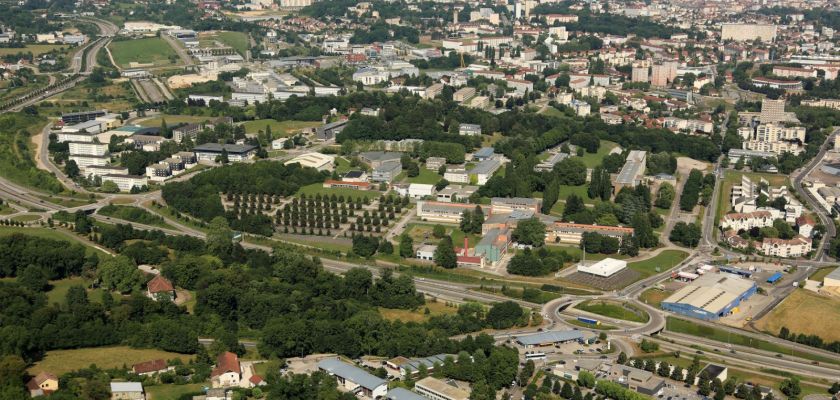 Vue aérienne de Besançon