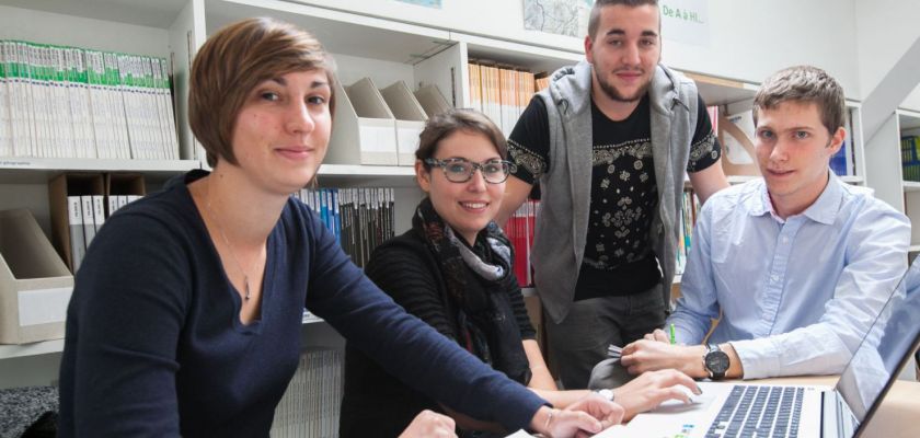 Les quatres étudiants qui ont participé au festival