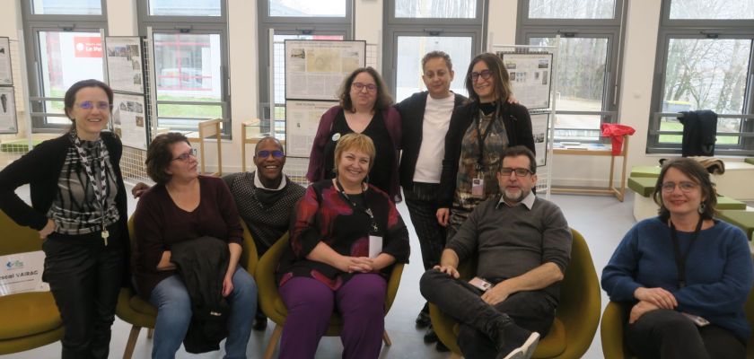 Présidente de l'uFC, directrice du SCD et équipe du Learning Centre le jour de l'inauguration