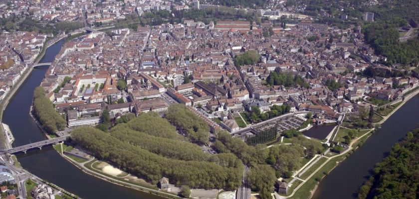 Vue aérienne de la Ville de Besançon