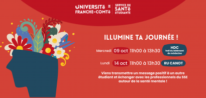 Semaine de la santé mentale : 9 et 14 octobre : Illumines ta journée"