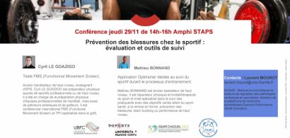 Conférence Prévention des blessures chez le sportif