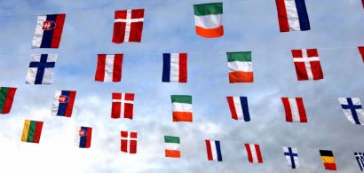Différents drapeaux européens.