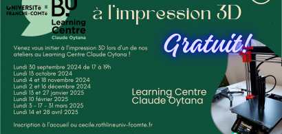 photo d'imprimante 3D et dates de tous les ateliers 