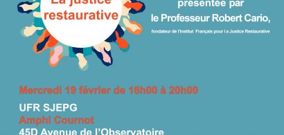 Conférence La justice restaurative, présentée par la Professeur Cario, fondateur de l'Institut Français pour la Justice Restaurative