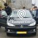 Photo promotionnelle de Campus Car, présentant des étudiants qui montent dans une voiture et le logo de Campus Car